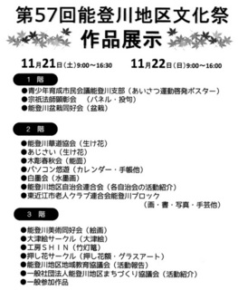 第57回の能登川地区文化祭の展示作品